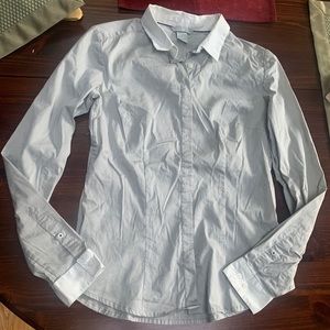 Grey Button-down with White Collar and Cuffs